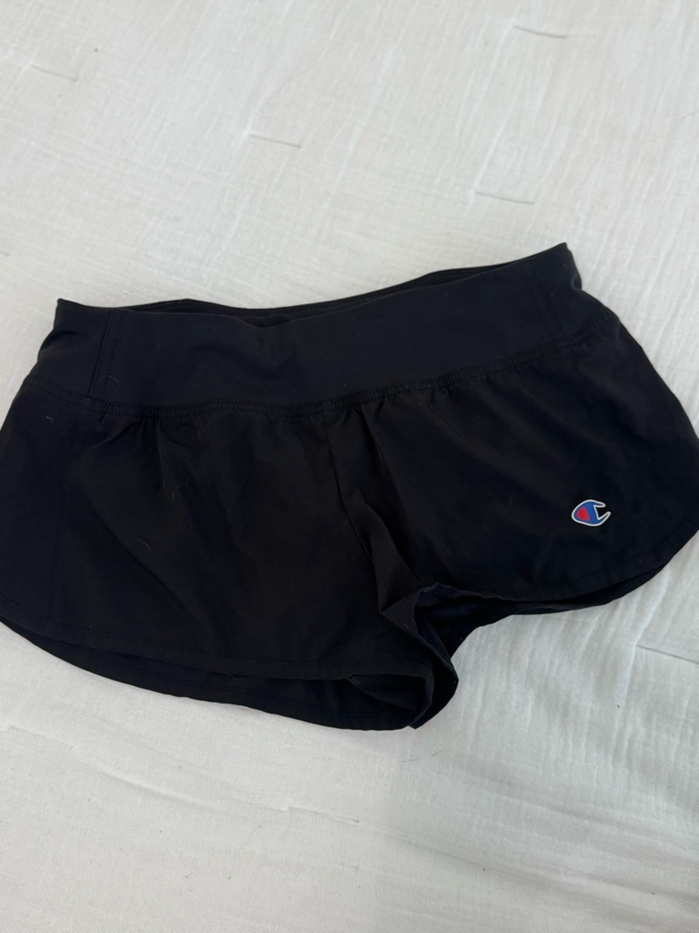 Champion Black Women's Athletic Shorts with Logo